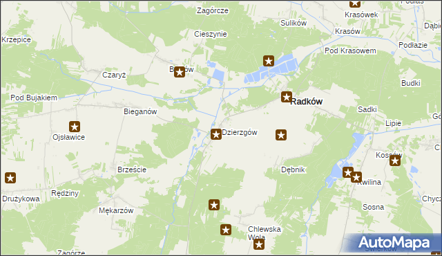 mapa Dzierzgów gmina Radków, Dzierzgów gmina Radków na mapie Targeo