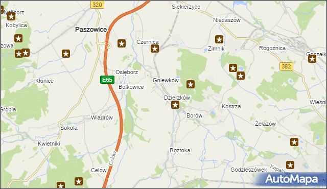 mapa Dzierzków, Dzierzków na mapie Targeo