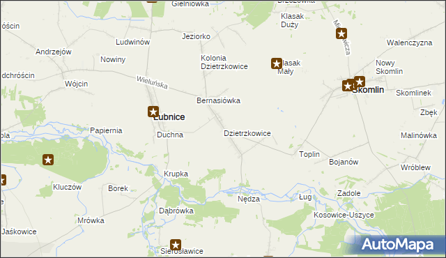 mapa Dzietrzkowice, Dzietrzkowice na mapie Targeo