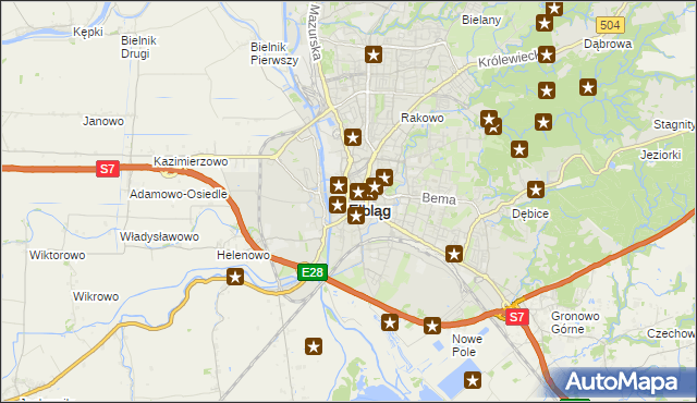 mapa Elbląga, Elbląg na mapie Targeo