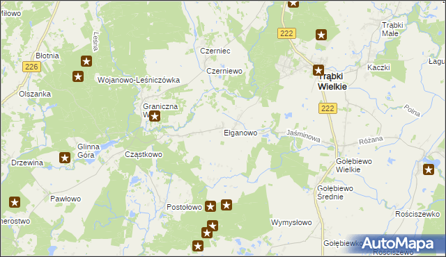 mapa Ełganowo, Ełganowo na mapie Targeo