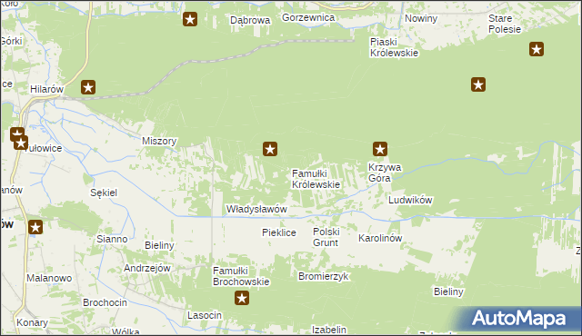 mapa Famułki Królewskie, Famułki Królewskie na mapie Targeo