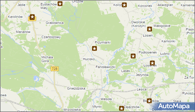 mapa Fanisławice, Fanisławice na mapie Targeo