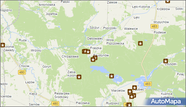 mapa Faustynów, Faustynów na mapie Targeo