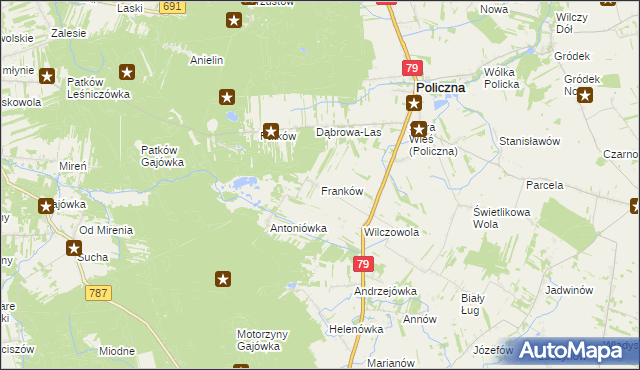 mapa Franków, Franków na mapie Targeo