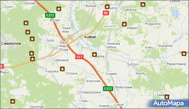 mapa Gadka gmina Kołbiel, Gadka gmina Kołbiel na mapie Targeo