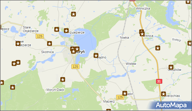 mapa Gądno, Gądno na mapie Targeo