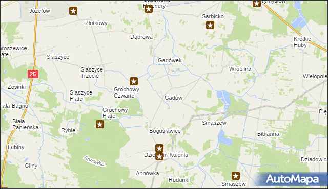 mapa Gadów, Gadów na mapie Targeo