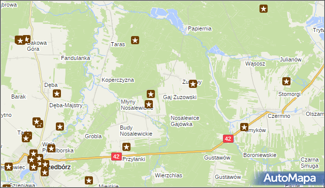 mapa Gaj Zuzowski, Gaj Zuzowski na mapie Targeo