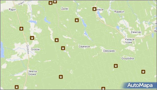 mapa Gajewice, Gajewice na mapie Targeo