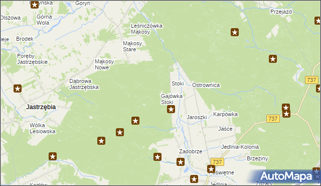 mapa Gajówka Stoki, Gajówka Stoki na mapie Targeo