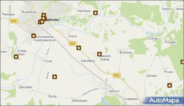 mapa Gajówki, Gajówki na mapie Targeo