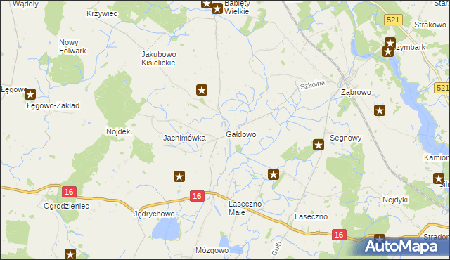 mapa Gałdowo, Gałdowo na mapie Targeo