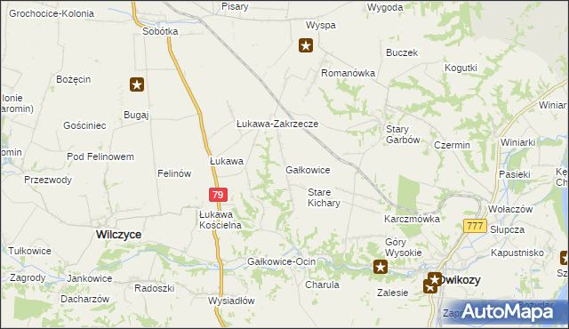 mapa Gałkowice, Gałkowice na mapie Targeo