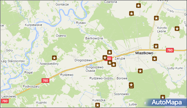 mapa Gałkówka gmina Miastkowo, Gałkówka gmina Miastkowo na mapie Targeo