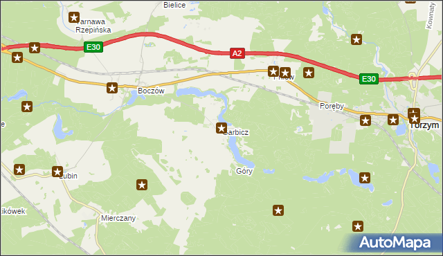 mapa Garbicz, Garbicz na mapie Targeo