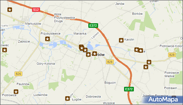 mapa Garbów powiat lubelski, Garbów powiat lubelski na mapie Targeo