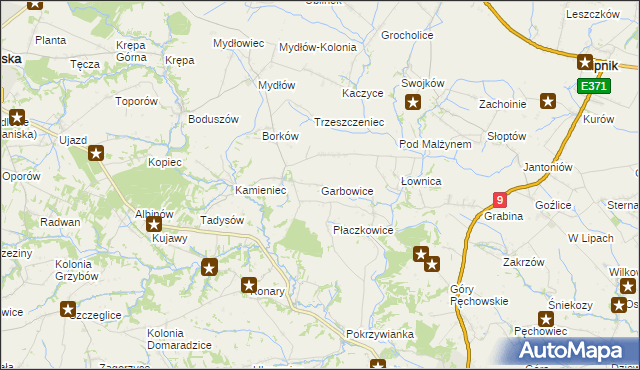 mapa Garbowice, Garbowice na mapie Targeo