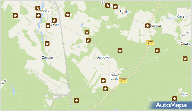 mapa Garbowo gmina Wierzchowo, Garbowo gmina Wierzchowo na mapie Targeo