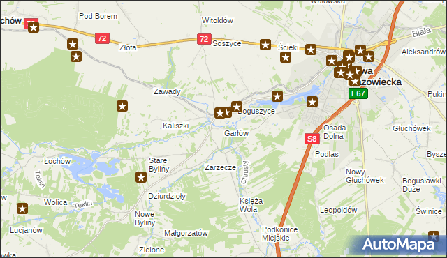 mapa Garłów, Garłów na mapie Targeo