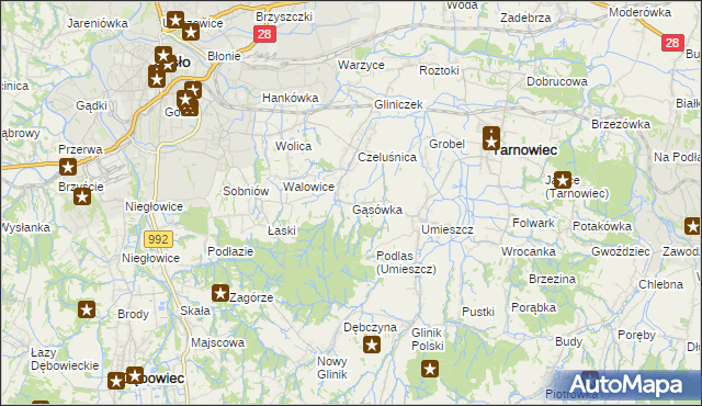 mapa Gąsówka, Gąsówka na mapie Targeo