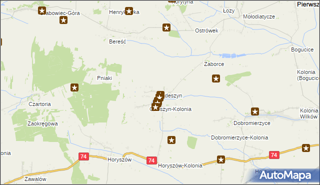 mapa Gdeszyn, Gdeszyn na mapie Targeo