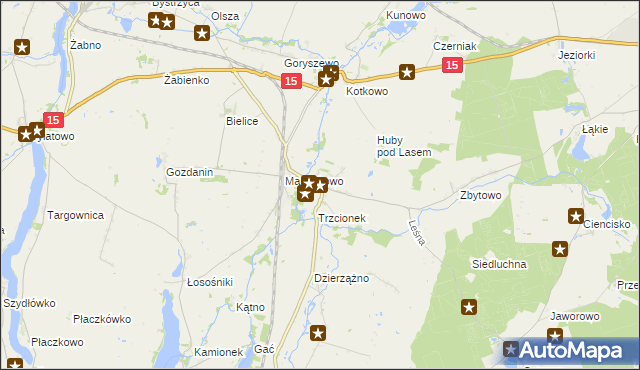 mapa Gębice gmina Mogilno, Gębice gmina Mogilno na mapie Targeo