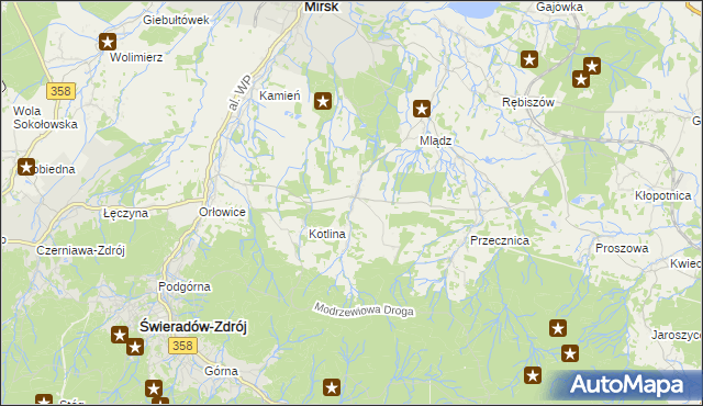 mapa Gierczyn gmina Mirsk, Gierczyn gmina Mirsk na mapie Targeo