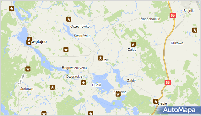 mapa Giże gmina Świętajno, Giże gmina Świętajno na mapie Targeo