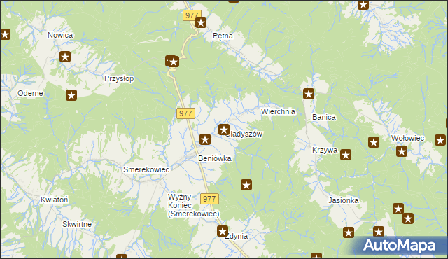 mapa Gładyszów, Gładyszów na mapie Targeo