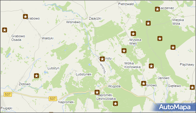 mapa Glaznoty, Glaznoty na mapie Targeo