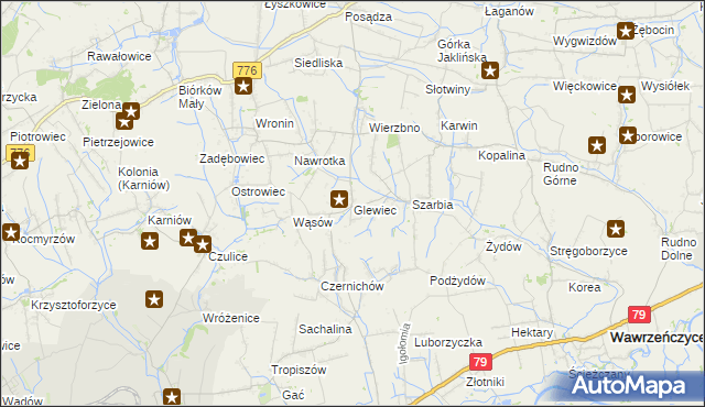 mapa Glewiec, Glewiec na mapie Targeo