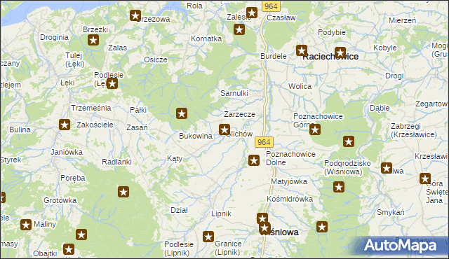 mapa Glichów, Glichów na mapie Targeo