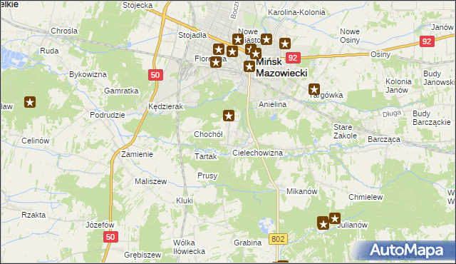 mapa Gliniak, Gliniak na mapie Targeo