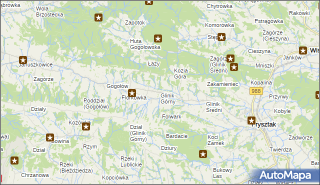 mapa Glinik Górny, Glinik Górny na mapie Targeo