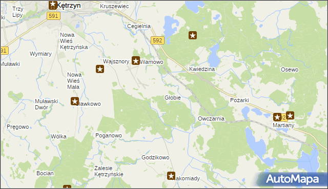 mapa Głobie, Głobie na mapie Targeo
