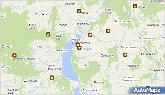 mapa Głogów gmina Wieniawa, Głogów gmina Wieniawa na mapie Targeo