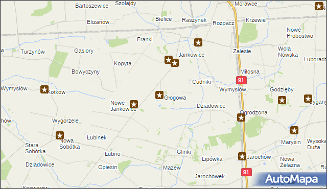 mapa Głogowa gmina Krośniewice, Głogowa gmina Krośniewice na mapie Targeo