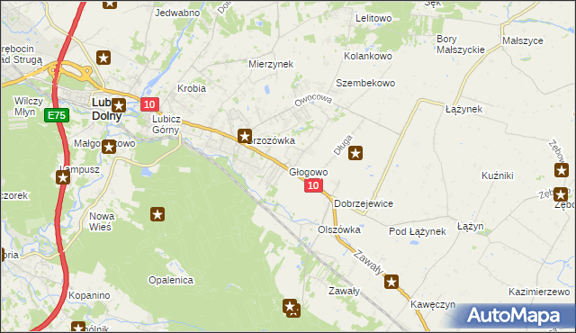 mapa Głogowo, Głogowo na mapie Targeo