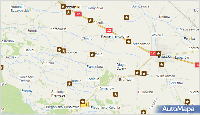 mapa Główczyn gmina Szczytniki, Główczyn gmina Szczytniki na mapie Targeo