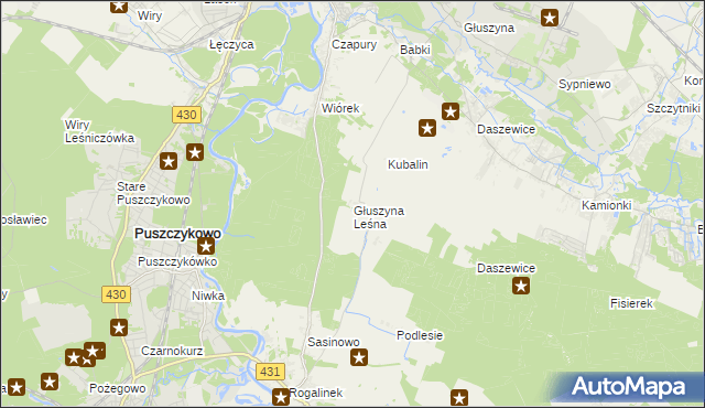 mapa Głuszyna Leśna, Głuszyna Leśna na mapie Targeo