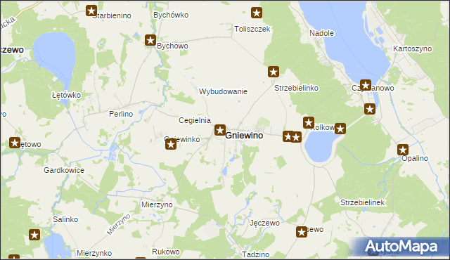 mapa Gniewino, Gniewino na mapie Targeo