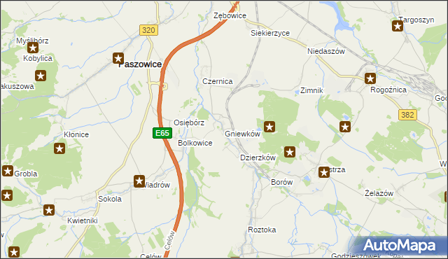 mapa Gniewków, Gniewków na mapie Targeo