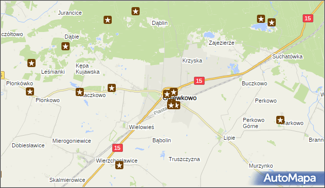 mapa Gniewkowo powiat inowrocławski, Gniewkowo powiat inowrocławski na mapie Targeo