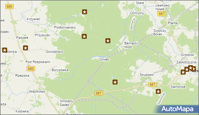 mapa Gnilec, Gnilec na mapie Targeo