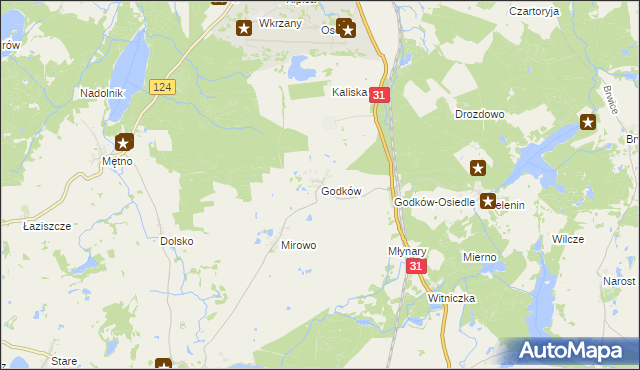 mapa Godków gmina Chojna, Godków gmina Chojna na mapie Targeo