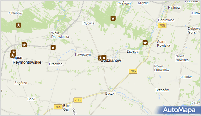 mapa Godzianów, Godzianów na mapie Targeo