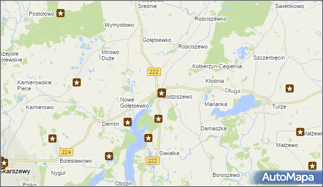 mapa Godziszewo gmina Skarszewy, Godziszewo gmina Skarszewy na mapie Targeo