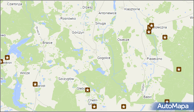 mapa Gogolice gmina Trzcińsko-Zdrój, Gogolice gmina Trzcińsko-Zdrój na mapie Targeo