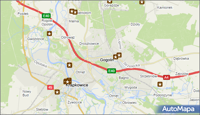 mapa Gogolin powiat krapkowicki, Gogolin powiat krapkowicki na mapie Targeo